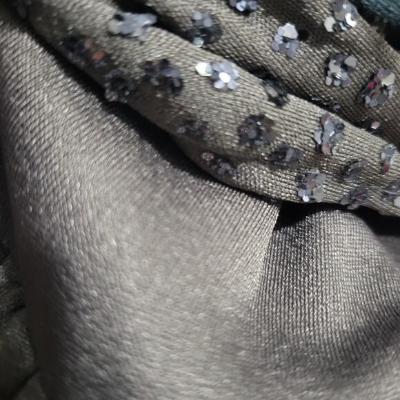 Vintage Climax One Shoulder Jumpsuit Gray Sequin Ruched Draped 70s Retro Small - Picture 8 of 15